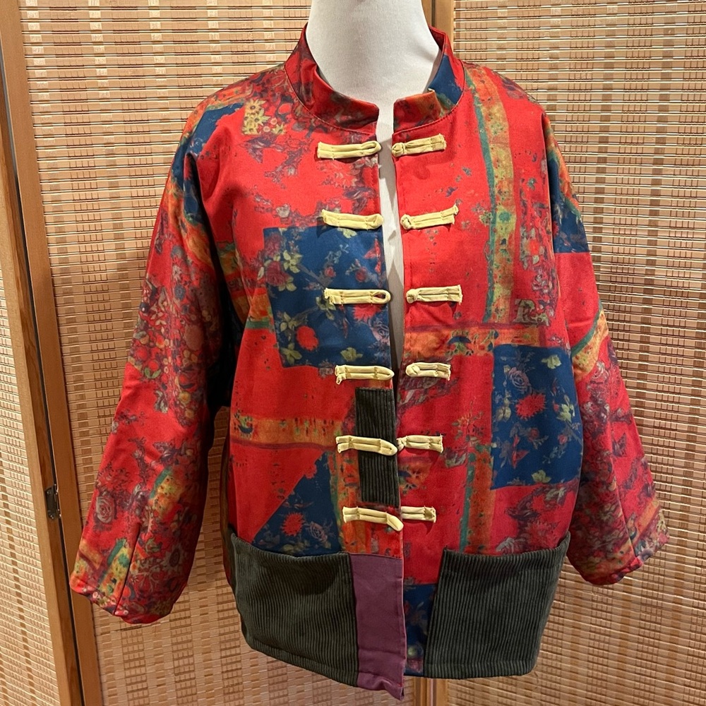 Bohemian Colorful Patchwork Jacket Inspired by Chinese Designs